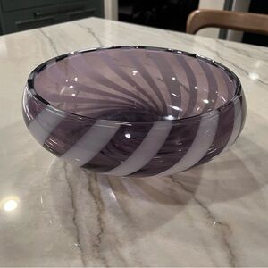 Waterford Urban Safari Purple and White Striped Glass Bowl